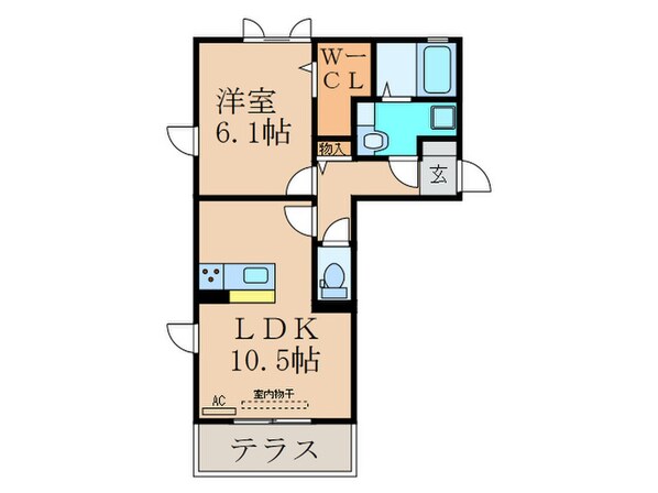 ディールーム後藤寺C棟の物件間取画像